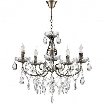 Люстра LUMION LINN CLASSI LN25 8190/5 E14 5*40W 220V античная бронза, металл/хрусталь