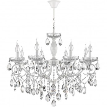 Люстра LUMION SNOW 8189/8 CLASSI LN25 E14 8*40W 220V белый, металл/хрусталь