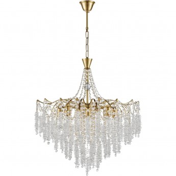 Люстра подвесная LUMION KRISTINA 8243/8 CLASSI LN25 E14 8*40W 220V латунь металл/хрусталь