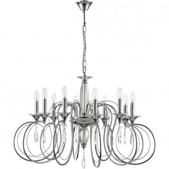Люстра подвесная LUMION LAOKA 8032/10 CLASSI LN25 Е14 10*40W 220V хром, металл/хрусталь