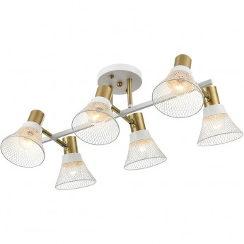 Люстра потолочная LUMION ANRIYA 8045/6C MODERNI LN24 Е14 6*40W 220V белый, латунь/белый металл/металл