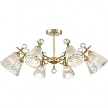 Люстра потолочная LUMION AURICA 8046/8C CLASSI LN24 Е14 8*40W 220V латунь/прозрачное стекло