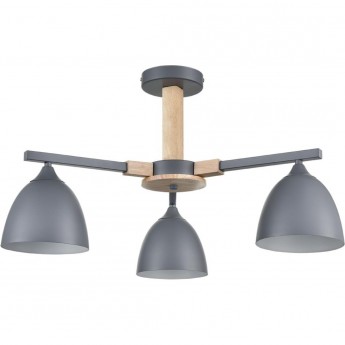 Люстра потолочная LUMION COLANGE 8096/3C MODERNI LN25 267 Е27 3*60W 220V серый/серый металл, дерево/металл