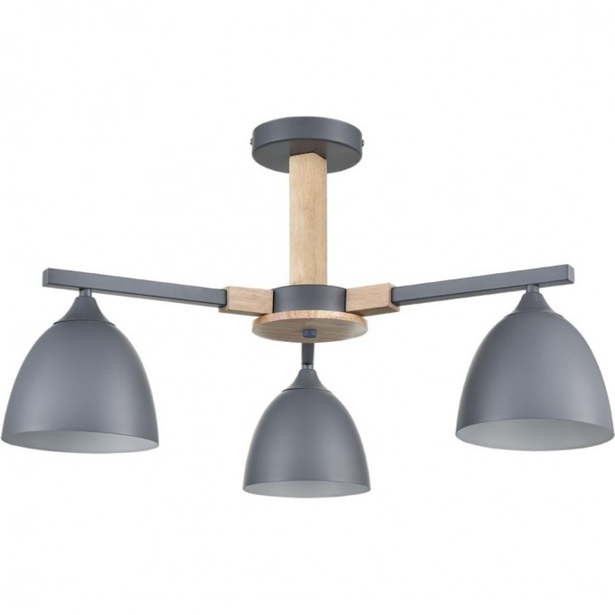 Люстра потолочная LUMION COLANGE MODERNI LN25 267 Е27 3*60W 220V серый/серый металл, дерево/металл 8096/3C
