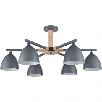 Люстра потолочная LUMION COLANGE 8096/6C MODERNI LN25 267 Е27 6*60W 220V серый/серый металл, дерево/металл