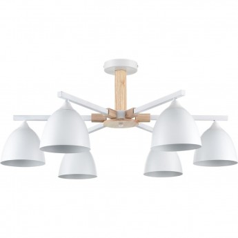 Люстра потолочная LUMION COLANGE 8095/6C MODERNI LN25 268 Е27 6*60W 220V белый/белый металл, дерево/металл