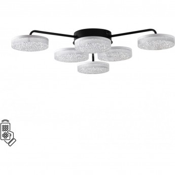Люстра потолочная LUMION DIDANA 8236/6CL LEDIO LN25 000 с пультом ДУ LED 85W 3000-6000К 220V черный, металл/акрил