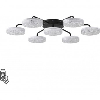 Люстра потолочная LUMION DIDANA 8236/7CL LEDIO LN25 000с пультом ДУ LED 90W 3000-6000К 220V черный, металл/акрил