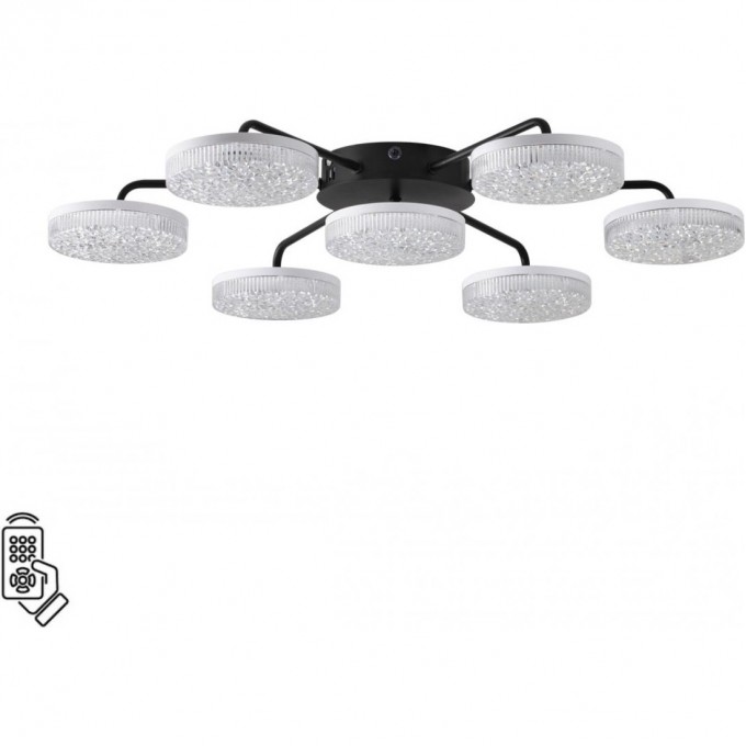 Люстра потолочная LUMION DIDANA LEDIO LN25 000с пультом ДУ LED 90W 3000-6000К 220V черный, металл/акрил 8236/7CL