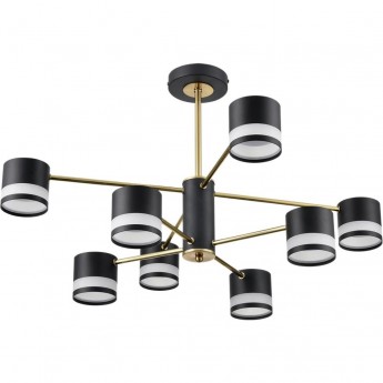 Люстра потолочная LUMION LANIKA 8240/8C COMFI LN25 LED GX53 8*7W 220V черный/латунь, металл/акрил