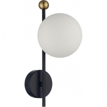 Настенный светильник LUMION MELODY 6581/1W MODERNI LN24 E14 1*40W 220V черный, золотой/белый металл /стекло