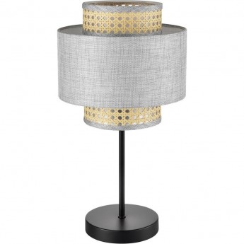 Настольная лампа LUMION LAUNA 8043/1T MODERNI LN25 Е27 1*60W 220V черный/серый/бежевый, металл/текстиль/ротанг