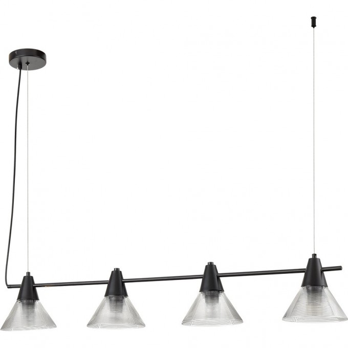 Подвес LUMION CORNE MODERNI LN24 E27 4*60W 220V черный/прозрачный, металл/стекло 6595/4A