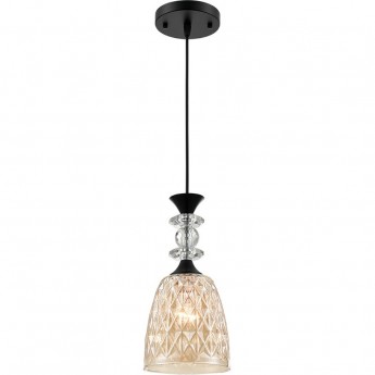 Подвесной светильник LUMION ELENIKA 8056/1А SUSPENTIONI LN24E27 1*60W 220V черный/амбер металл/стекло