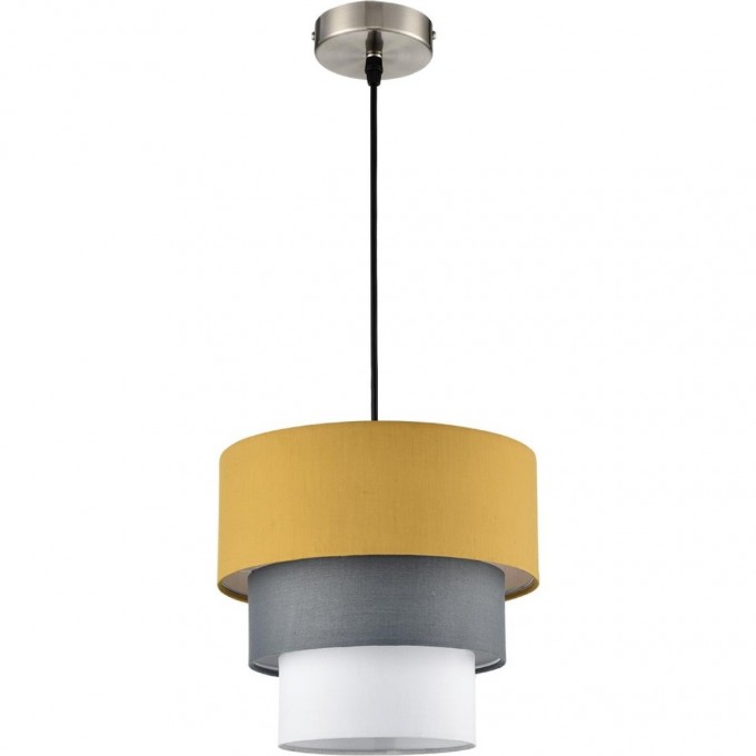 Подвесной светильник LUMION ILAIDA MODERNI LN25 Е27 60W 220V никель/желтый/серый/белый, металл/текстиль 8038/1