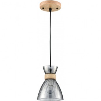 Подвесной светильник LUMION MIRABELA 8050/1А SUSPENTIONI LN24 E27 1*60W 220V дерево/смоки металл/стекло