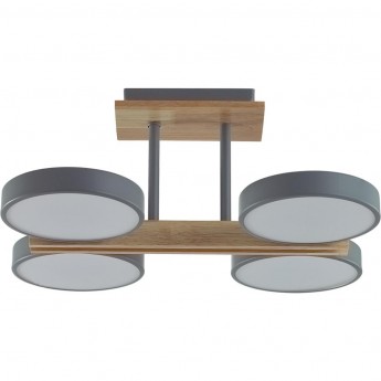 Потолочная люстра LUMION PLATO 8031/72CL LEDIO LN25 LED 72W 3000-6000К 220V серый, дерево/металл, акрил
