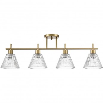 Потолочная люстра LUMION VIVIAN COMFI LN25 8188/4C E14 4*40W 220V латунь/прозрачный, металл/стекло